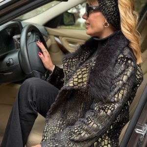 پالتو پوست طلایی و خز
